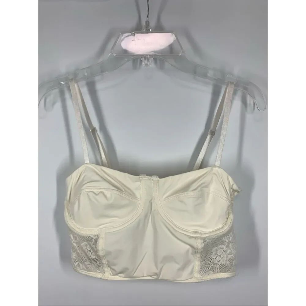 Pins And Needles Women's Lace No Wire Adjustable Strap Corset Cream Size Medium